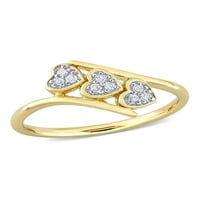 Ženski prsten od dijamanta od žutog sterling srebra s rodijumskom presvlakom od dijamanta od žutog srebra