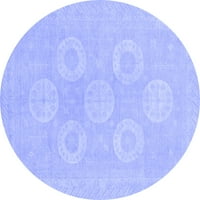 Tradicionalni tepisi tvrtke A. M., perivi u perilici rublja, Okrugli, orijentalni stil, plavi, 4' okrugli