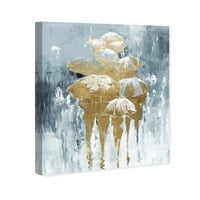 Wynwood Studio Abstract Wall Art Canvas ispisuje teksture 'kišni dan' - plava, zlato