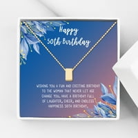Anavia Happy 50. rođendan pokloni od nehrđajućeg čelika Modna ogrlica za rođendan Nakit za rođendan, rođendanski poklon za baku-
