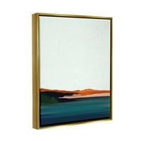 Stupell Industries spokojna obalna crta Crveni pijesci tiho slikanje neba metalno zlato plutajuće uokvireno platno print zidna umjetnost,