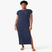 Scoop Women's Cronkle pletena midi haljina s kratkim Dolmanovim rukavima, veličine XS-XXL