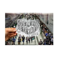 Ben Heine 'Olovka vs Camera Hong Kong Metro Station' Platno umjetnost