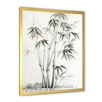 DesignArt 'Vintage crno -bijeli bambus II' Tradicionalni uokvireni umjetnički tisak