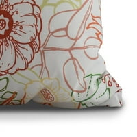 18 18 vanjski jastuk s cvjetnim printom, narančasta