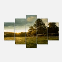 DesignArt 'Prekrasan izlazak sunca na farmi' krajolik platno umjetnički tisak
