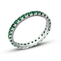 14K Dijamant bijelog zlata Rubin smaragdni 3-komad vječni pojas prsten set