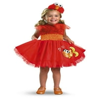 Otmjena haljina za djevojčicu Elmo s volanima za Noć vještica za malu djecu od 2 godine