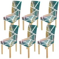 Uzorak trokuta u boji, rastezljiva navlaka za stolicu zaštitnik sjedala navlaka za hotelsku blagovaonicu vjenčani set od 6