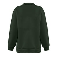 ;/ Ženski preveliki pulover s patentnim zatvaračem, modni casual print, ovratnik s reverom, dugi rukav, široka majica, bluza, pulover,