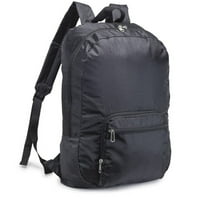 Pakirani ruksak jednostavan lagani dnevni pack sklopivi kompaktna putopisna torba, crna