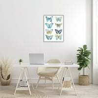Stupell raznoliki leptiri uzorci insekata životinje i insekti slikaju sivi uokvireni umjetnički tisak zid umjetnosti