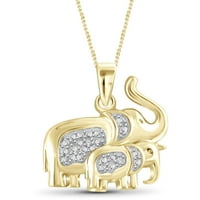 Jewelersclub Bijeli dijamantni naglasak 14KT Zlatni slon privjesak, 18