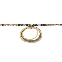 _ - Ženski nakit, ogrlica od dueta u nježnoj zlatnoj boji s perlicama od prirodnog kamena