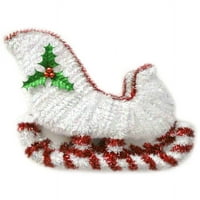 Blagdansko vrijeme 13 3 inča Božićni ukras na saonicama Djeda Mraza, bijela