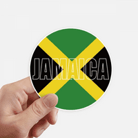 Naljepnica s imenom zastave zemlje Jamajke na okruglom zidu kofera naljepnica za prijenosno računalo na braniku