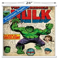 Stripovi o'; - Hulk-Incredible Hulk drveni Magnetski uokvireni zidni Poster, 22.375 34