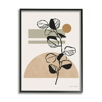 Stupell Industries Desert Sunrise geometrijski oblici Sažetak Botanička biljka Moderna slika Crno uokvirena umjetnička print zidna