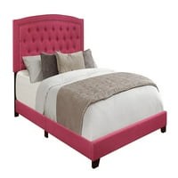 Ružičasti puni tapecirani krevet