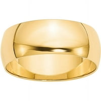 Lagani polukružni prsten od žutog zlata od karata veličine 9