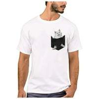 ženska ležerna labava majica s printom za kućne ljubimce kratkih rukava s džepom za kućne ljubimce