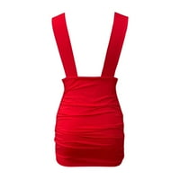 ženski vrhovi s otvorenim leđima u obliku slova u, rastezljiva haljina, večernja haljina, ženski ljetni vrhovi, haljine u crvenoj