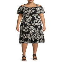 Ženska Midi haljina Plus Size Plus Size & out ramena