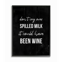 & Seoska fraza o prolivenom mlijeku, vinska komedija, uokvirena crno-bijela zidna slika, dizajn Daphne polselli, 16 20