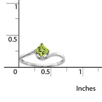 prsten s Peridotom izrezan princeza od bijelog zlata od 14 karata