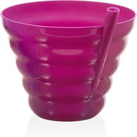 Plastična čaša od plastike od plastike s ugrađenom slamkom, unca različitih boja