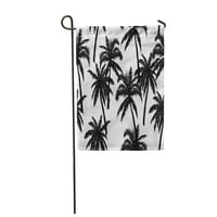 Zeleni uzorak, prekrasne botaničke siluete palmi, Crna zastava Miami Garden, ukrasni Bandera za dom