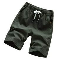 Muške kratke hlače za trčanje u donjem i donjem dijelu-Ležerne Pamučne lanene kratke hlače s pet točaka, jednobojne udobne kratke