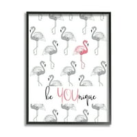 Studell Be Younique Pink Flamingo Animals & Insects Slikanje crno uokvirenog umjetničkog tiskana umjetnost umjetnost