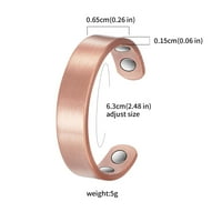 Magnetni prstenovi od čistog bakra od 2,3 inča od bakrenih manžeta podesive veličine klasični bakreni nakit božićni poklon za mamu
