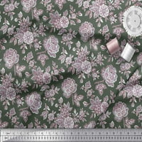 Satenska svilena tkanina od listova s cvjetnim umjetničkim printom za šivanje širine dvorišta