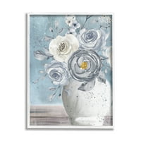 Vaza za cvjetne aranžmane s raznim bojama, slika u bijelom okviru, zidni tisak, dizajn Kim Allen