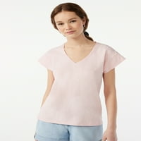 Besplatni montažni ženski majica s kvadratnim rukavima