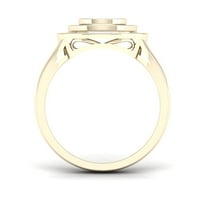 1 4CT TDW Diamond 10K zaručnički prsten od žutog zlata