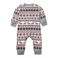 Božićna obiteljska pidžama, pidžama Set, Božićna obiteljska pidžama, Božićni set za odrasle, topovi sa snježnim printom sobova +