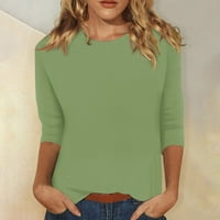 Ženska svakodnevna Moda, svestrani ležerni gornji dio s okruglim vratom s tiskanim rukavima od tri četvrtine - Ženske bluze, ženski