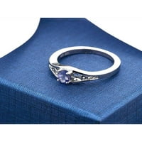 Ženski prsten od tanzanita od srebra od srebra s dragim kamenom