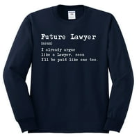Smiješni budući advokat, muška majica dugih rukava, Mornarsko plava, Number-Number