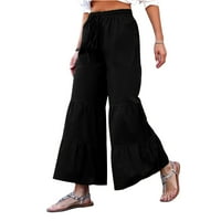 Donje rublje / duge hlače za žene, ženske Ležerne jednobojne hlače, udobne rastezljive hlače visokog struka, široke Ležerne široke