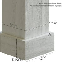 Stolarija od 10 14 ' 14 ne sužava kvadratni omotač stupa sa standardnim kapitelom i bazom