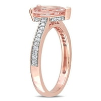 Zaručnički prsten od ružičastog zlata od 10 karata s morganitom od 10 karata i dijamantom od 10 karata