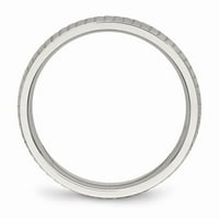 Polirani teksturirani prsten od nehrđajućeg čelika