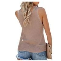 Ženski džemper bez rukava Bez rukava s prslukom u obliku donjeg dijela prsluka ljeto-jesen pletene široke majice bez rukava