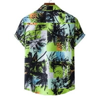 Muške majice, Muške Ležerne ljetne majice s printom na kopčanje, kratkih rukava i okruglog vrata, široke majice, bluze Na vrhu