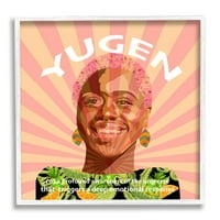 Stupell Industries Yugen definicija Tekst nasmijana žena cvjetne pruge 17, dizajn Lynnda Rakos