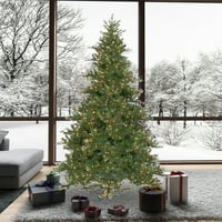 9 stopa visoko miješano božićno drvce od miješanog rustikalnog bora, prozirne mini svjetiljke